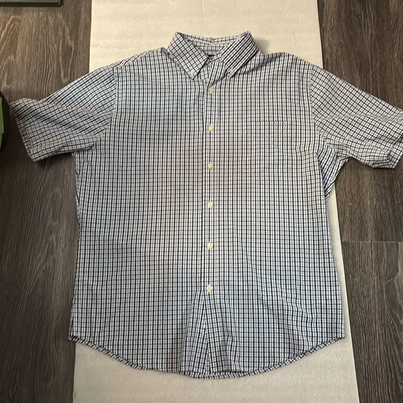 Croft & Barrow Navy Blue Plaid Easy Button Down Shirt Casual Minimalist Preppy M - Picture 3 of 7